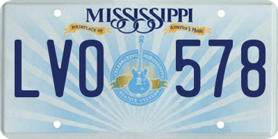 MS license plate LVO578