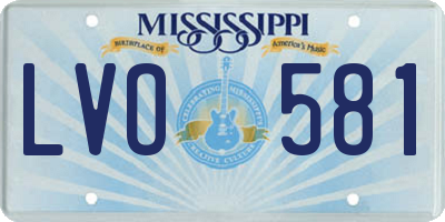 MS license plate LVO581