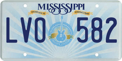 MS license plate LVO582