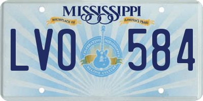 MS license plate LVO584