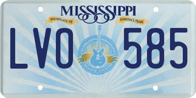 MS license plate LVO585