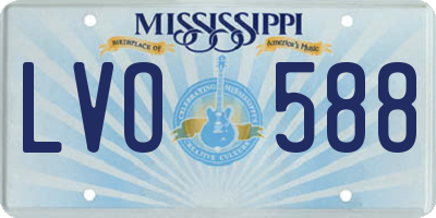 MS license plate LVO588