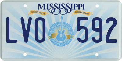 MS license plate LVO592