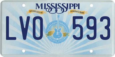 MS license plate LVO593