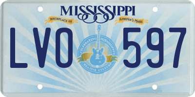 MS license plate LVO597