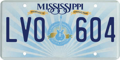 MS license plate LVO604
