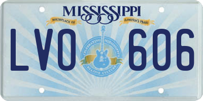MS license plate LVO606