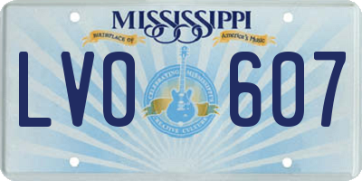 MS license plate LVO607
