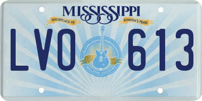 MS license plate LVO613