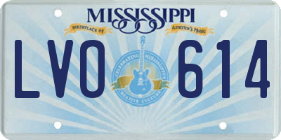 MS license plate LVO614