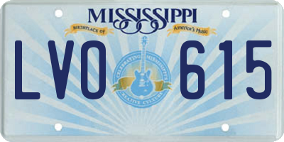 MS license plate LVO615