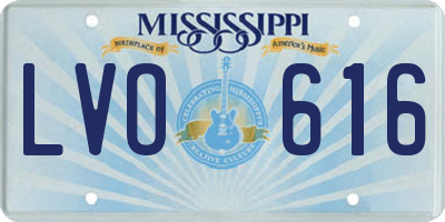 MS license plate LVO616