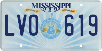 MS license plate LVO619