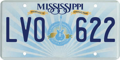 MS license plate LVO622
