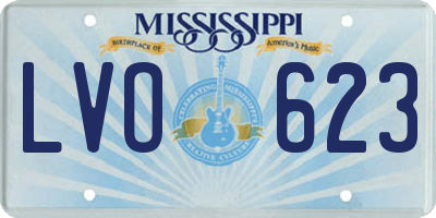 MS license plate LVO623