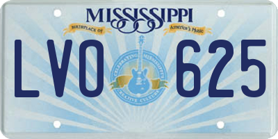 MS license plate LVO625