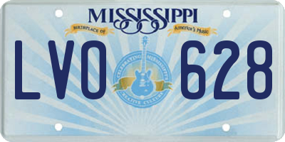 MS license plate LVO628