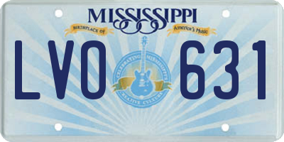 MS license plate LVO631