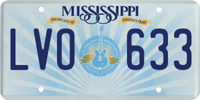 MS license plate LVO633