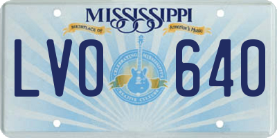 MS license plate LVO640