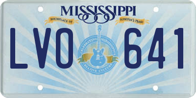 MS license plate LVO641