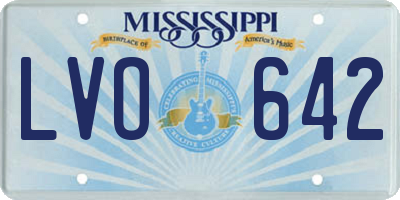 MS license plate LVO642