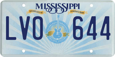 MS license plate LVO644