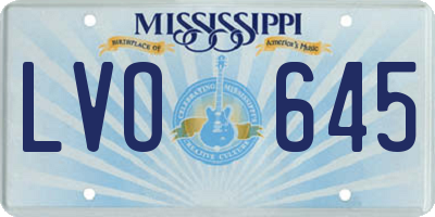 MS license plate LVO645