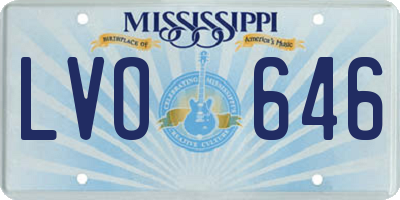 MS license plate LVO646