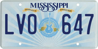 MS license plate LVO647