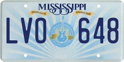 MS license plate LVO648