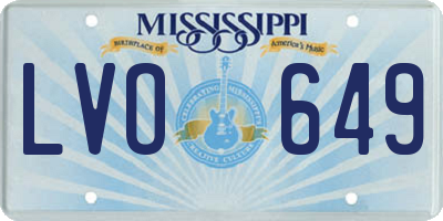 MS license plate LVO649