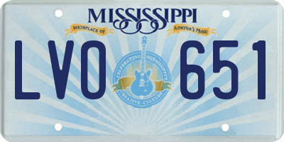 MS license plate LVO651