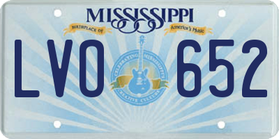 MS license plate LVO652