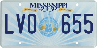 MS license plate LVO655