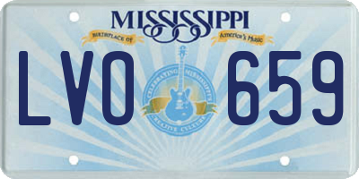MS license plate LVO659