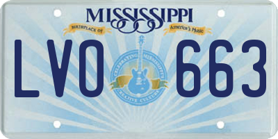 MS license plate LVO663