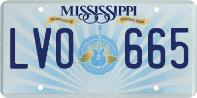 MS license plate LVO665