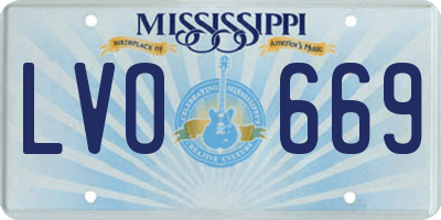 MS license plate LVO669