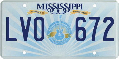 MS license plate LVO672
