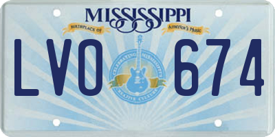 MS license plate LVO674