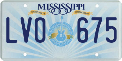 MS license plate LVO675