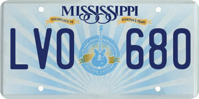 MS license plate LVO680