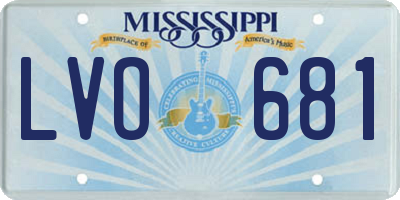 MS license plate LVO681