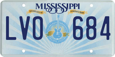 MS license plate LVO684