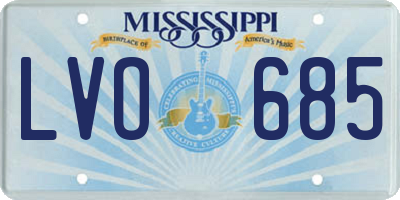 MS license plate LVO685