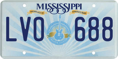 MS license plate LVO688