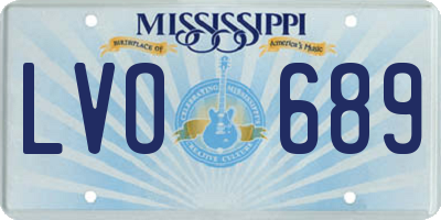 MS license plate LVO689