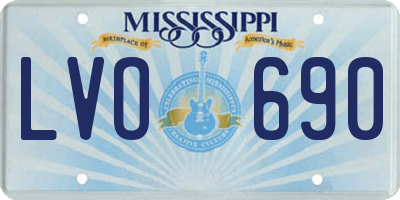 MS license plate LVO690