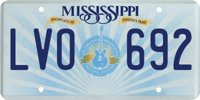 MS license plate LVO692